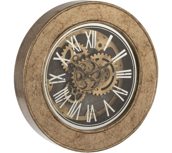 Horloge Murale Or Bois 50x8x50cm