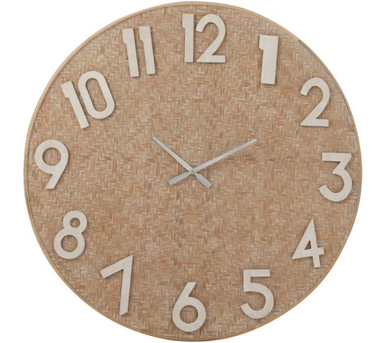 Horloge Murale Bois Clair Roseau/rotin/bambu 91,5x4x91,5cm
