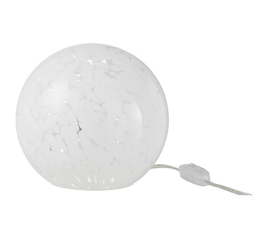 Lampe Boule Blanc Verre 20x20x18cm