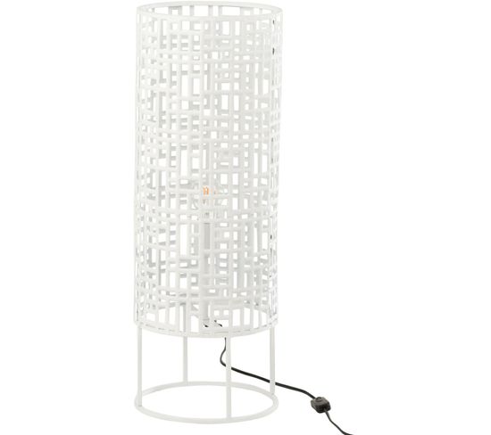 Lampadaire Blanc Fer 25,5x25,5x70 cm