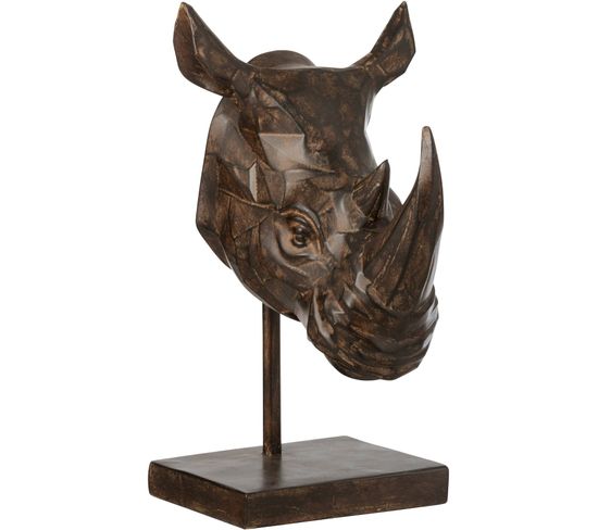 Sculpture Rhinocéros Marron Résine 22x31x43cm
