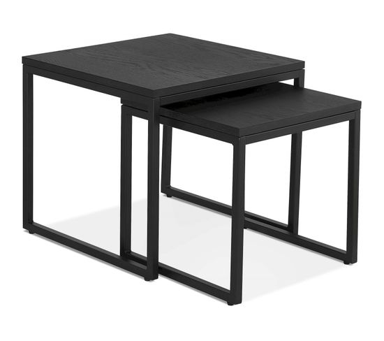 Table Basse Bois Noir 50x50x54cm