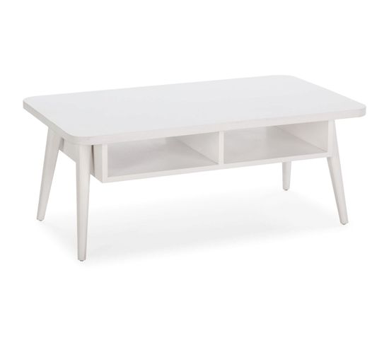 Table Basse Bois Blanc 106x60x43cm