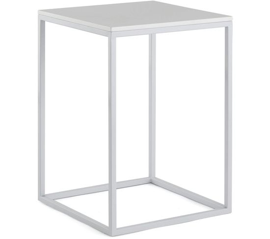Table Métal Blanc 48x48x70cm