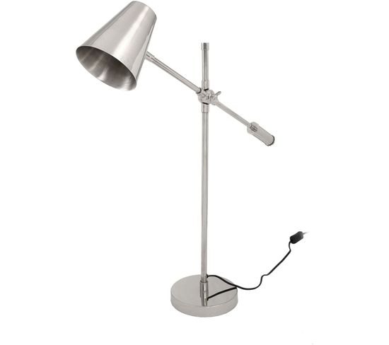 Lampe De Table Métal Argent 68x18x74cm