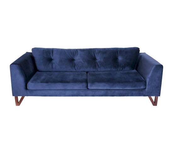 Sofa Tissu Bleu 230x97x68cm