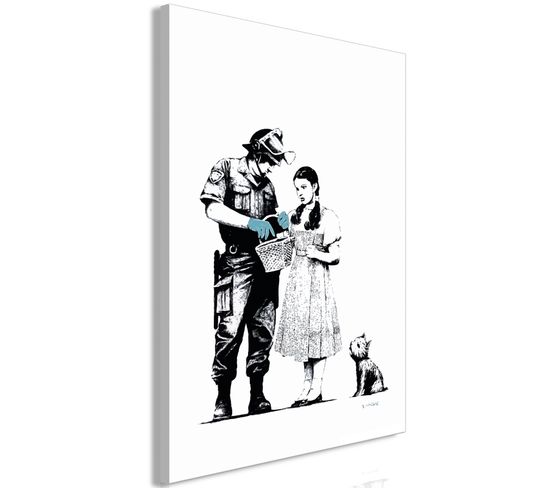 Tableau Dorothy And Policeman (1 Part) Vertical 60 X 90 Cm Blanc