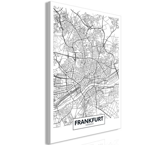 Tableau Plan De Francfort (1 Partie) Vertical 60 X 90 Cm Blanc