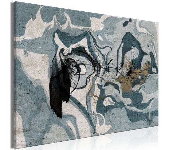 Tableau Marbled Reflection Wide 90 X 60 Cm Gris
