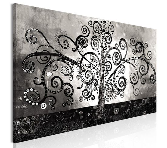 Tableau Winding Paths Of Nature Narrow 120 X 40 Cm Gris