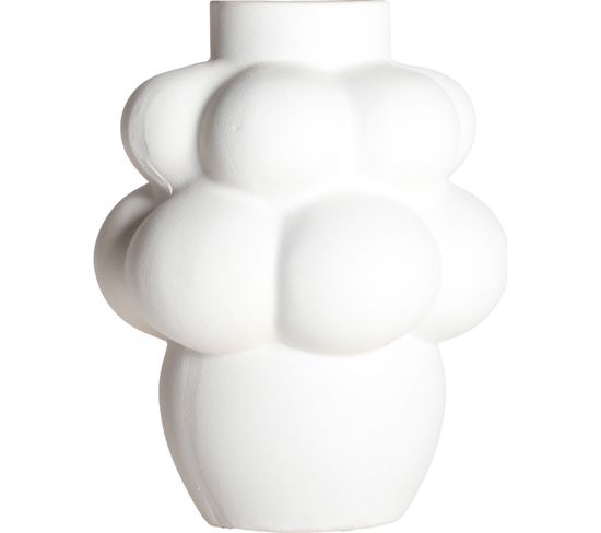 Vase Zick Blanc Contemporain En Céramique