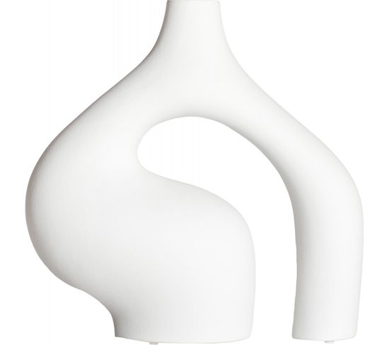 Vase Zick Blanc Design Contemporain En Céramique
