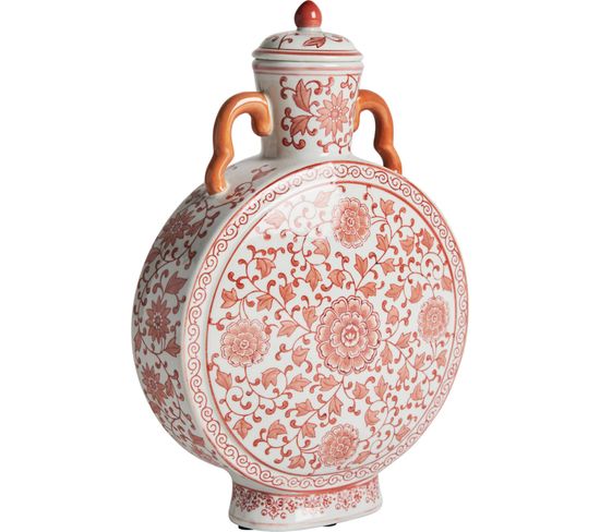 Vase Oriental Rouge En Céramique Élégant