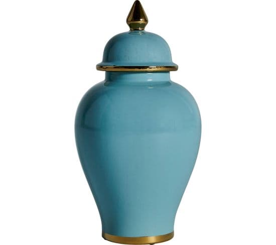 Vase Provençal Bleu Doré En Céramique