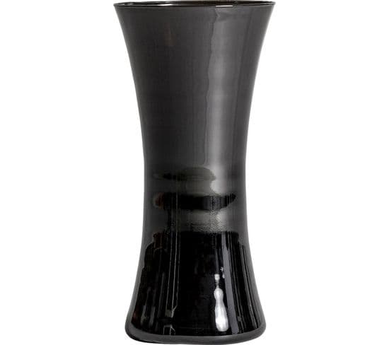 Vase Donet Élégant En Cristal Noir Brillant