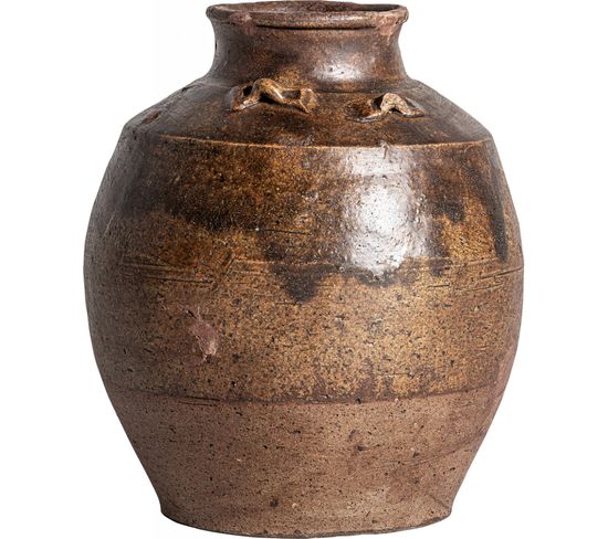Vase Surt Malda Effet Brillant Marron Colonial