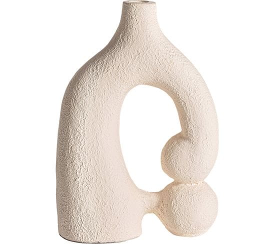 Vase Turriff Élégant En Terracotta Blanche
