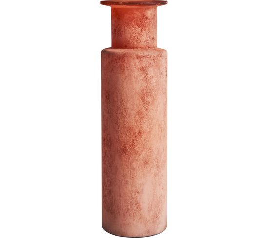 Vase Vintage En Verre Brun Vieilli
