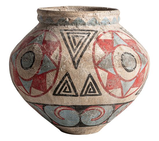 Vase Hénéo Ethnique En Terracotta Multicolore