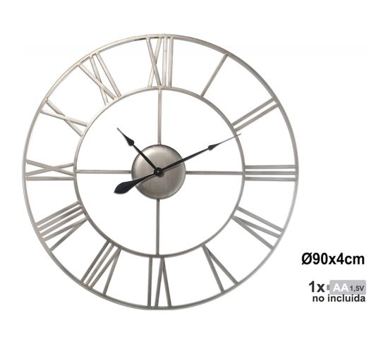 Horloge Murale Élégante Argentée Pour Décoration