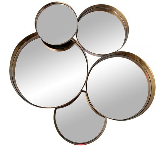 Miroir Élégance Dorée Cinq Cercles Design Unique