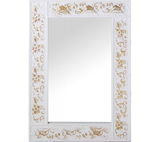 Miroir Floral Blanc Élégant Pour Intérieur Chic