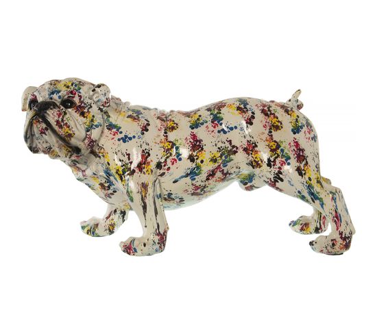 Sculpture Bulldog Résine Colorée Et Design