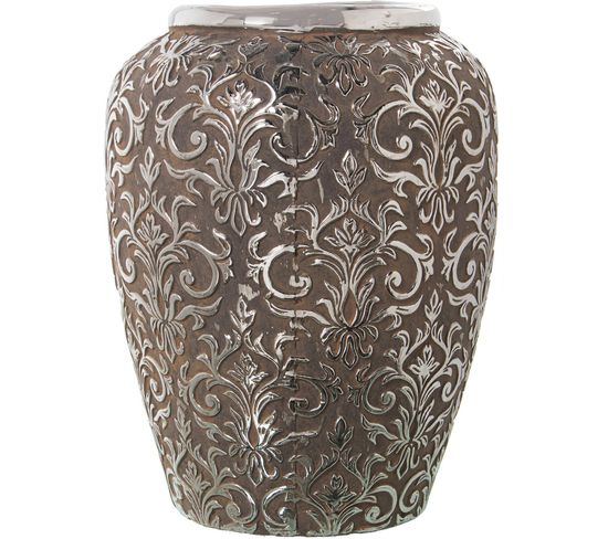 Vase Chic En Céramique Argentée Pour Décoration Élégante