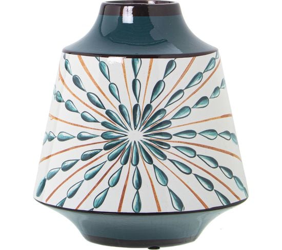Vase Céramique Blanc Et Bleu Pour Déco Élégante