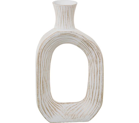 Vase Élégant Céramique Blanc Et Or Pour Déco Chic