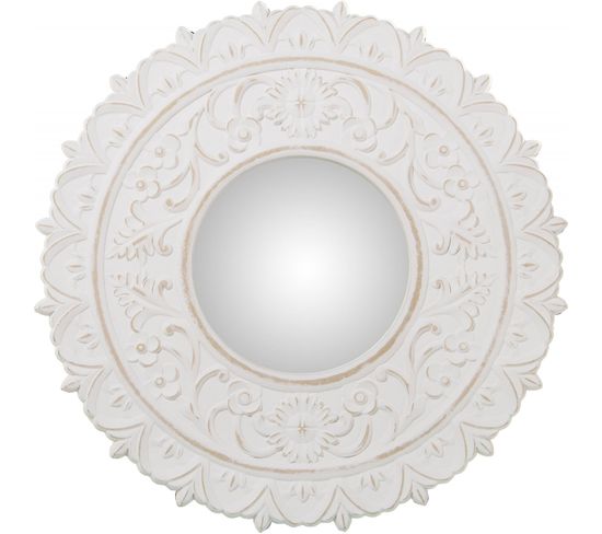 Miroir Élégant Bois Blanc Vieilli Pour Intérieurs Chics