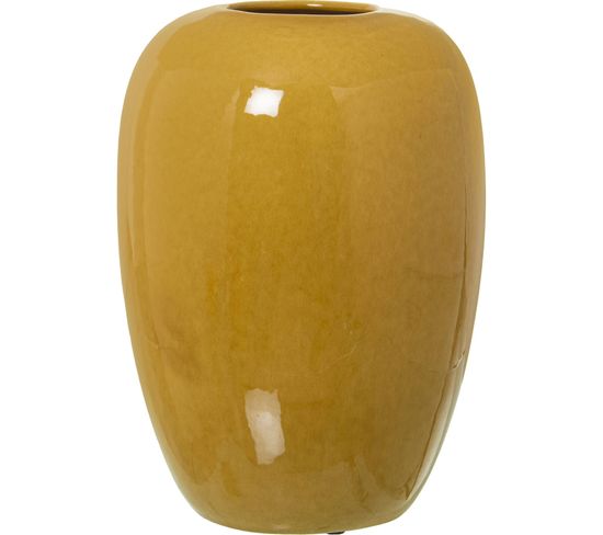 Vase En Céramique Jaune Lumineux Pour Intérieur Chic
