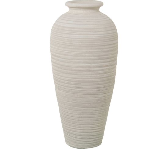 Vase Céramique Blanc Mat Élégant Pour Intérieur