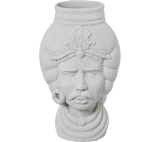 Vase Céramique Blanche à Motif Africain Élégant
