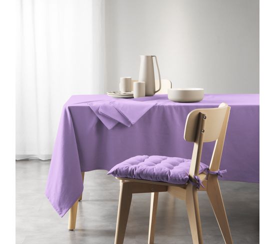 Nappe Rectangle Coton Recycle 140 X 240 Cm Grand Mistral Lilas