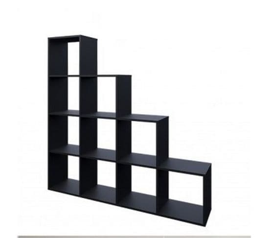 Etagère Escalier 10 Cases En Noir 143 X 138 X 29 Cm (lxhxp)