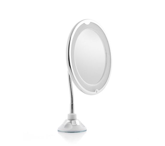Miroir Grossissant Et Rotatif à LED Avec Bras Flexible Et Ventouse