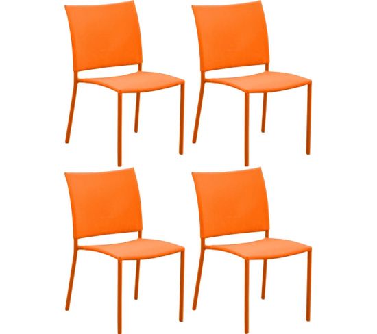 Chaise De Jardin Bonbon Pour Enfant (lot De 4) Orange