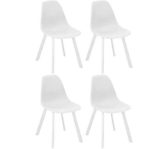 Chaises D'extérieur Aluminium Et Résine Jato (lot De 4) Blanc