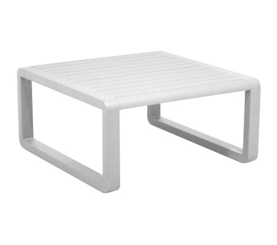 Table Basse De Jardin En Aluminium 80x80 Cm Tonio Blanc