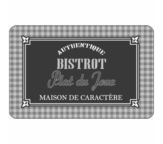 Set De Table Bistrot "plat Du Jour" 28x44cm Gris