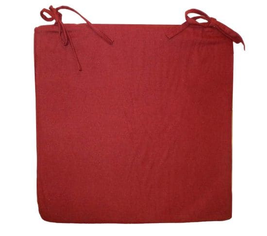 Galette De Chaise En Coton 40 Cm Rouge