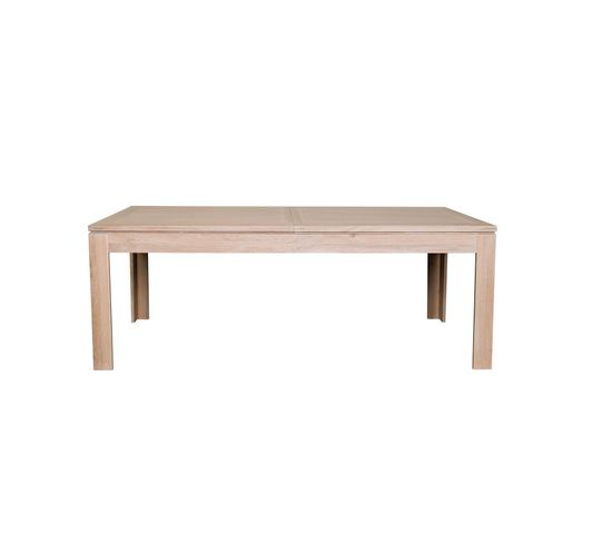 Table Moderne Extensible Bois Chêne Blanchi Massif L200/280 - Boston