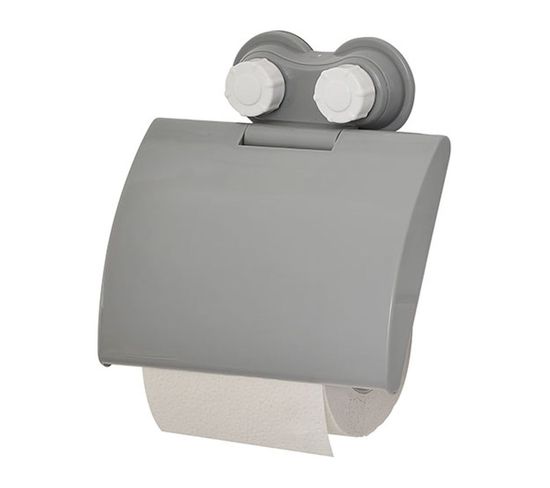 Dérouleur Papier Toilette Wc Gris Fixation 2 Ventouses