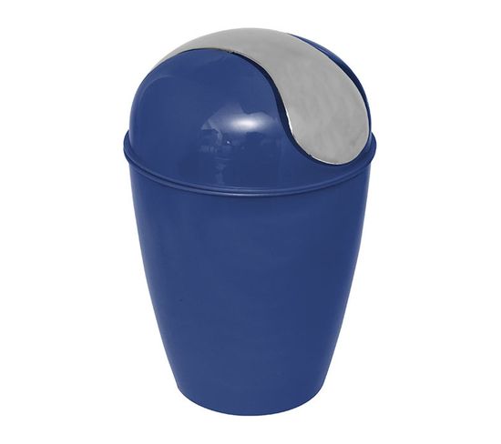 Mini-poubelle De Salle De Bain 1.7l Avec Couvercle à Bascule  - Bleu Marine