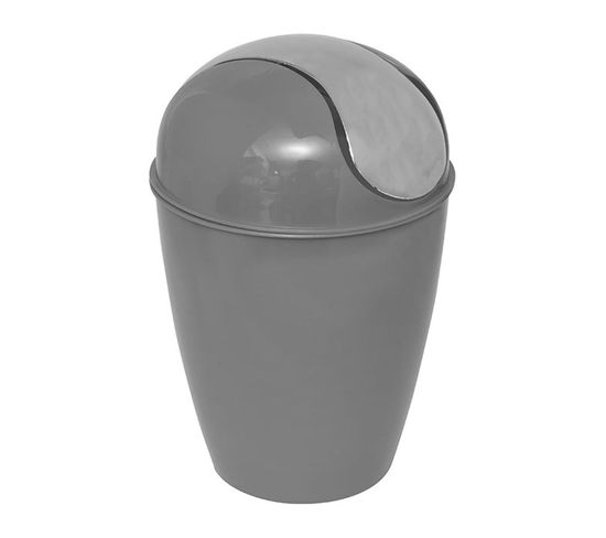 Mini-poubelle De Salle De Bain 1.7l Avec Couvercle à Bascule  - Gris