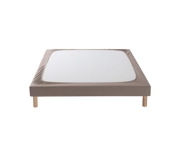 Cache Sommier Coton Jersey Taupe 90x190