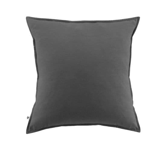 Taie D'oreiller Flanelle Anthracite 63x63