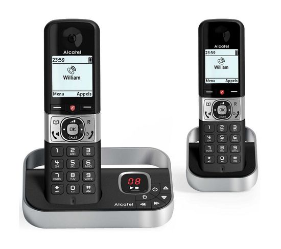 Téléphone Sans Fil Duo Dect Noir Avec Répondeur - F890voiceduonoir
