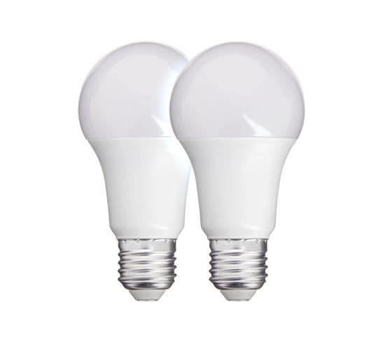 Pack De 2 Ampoules LED Classiques (a60), Culot E27, 11w Cons. (75w Eq.), 1055 Lumens, Lumière Blanc